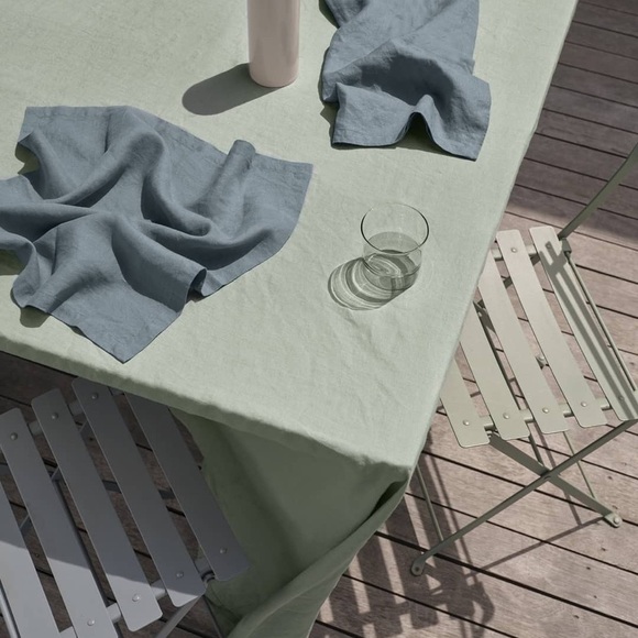 LINGE PARTICULIER TABLE NAPKINS 100% linen OCEAN BLUE 6 PCS made in France - Picture 5 of 8